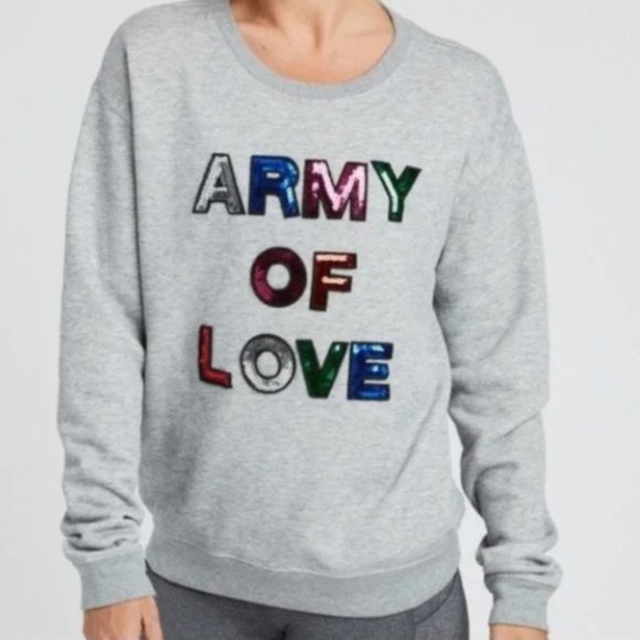 Soulcycle Army of Love sequin sweatshirt W Size L - Valentines ready! - Picture 4 of 4